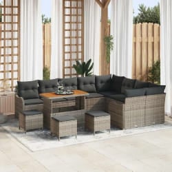 vidaXL Ensemble de canapé de jardin 13 pcs Gris 110 x 55 x 71 cm