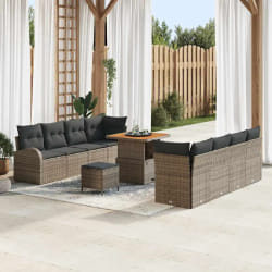 vidaXL Ensemble de canapé de jardin 11 pcs Gris 80 x 80 x 71 cm