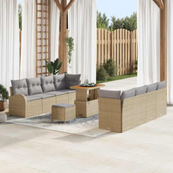 Vidaxl Ensemble De Canapé De Jardin 11 Pcs Beige Et Gris Clair
