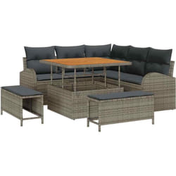 Ensemble De Canapé De Jardin Avec Coussin 8 Pcs Gris Vidaxl