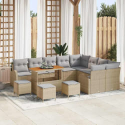 vidaXL Ensemble de canapé de jardin 13 pcs Beige et Gris clair