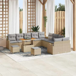 vidaXL Ensemble de canapé de jardin 13 pcs Beige et Gris clair