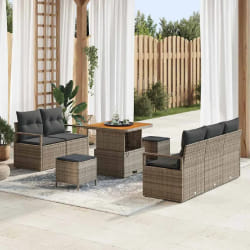 vidaXL Ensemble de canapé de jardin 8 pcs Gris 80 x 80 x 71 cm