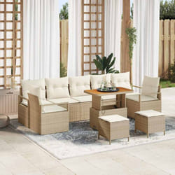 Vidaxl - Ensemble De Canapé De Jardin Avec Coussin 10 Pcs Beige, Crème