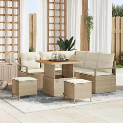 vidaXL Ensemble de canapé de jardin avec coussin 8 pcs Beige et crème