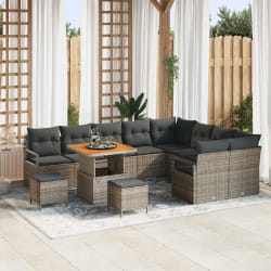 vidaXL Ensemble de canapé de jardin 12 pcs Gris 80 x 80 x 71 cm