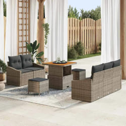 vidaXL Ensemble de canapé de jardin 8 pcs Gris 80 x 80 x 71 cm