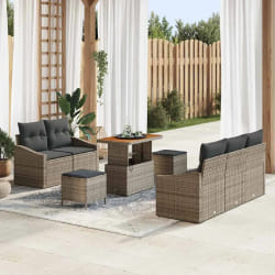 vidaXL Ensemble de canapé de jardin 8 pcs Gris 90 x 55 x 71 cm