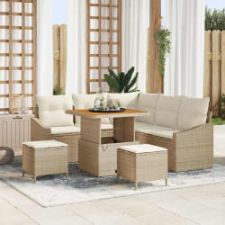 vidaXL Ensemble de canapé de jardin avec coussin 8 pcs Beige et crème