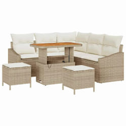 vidaXL Ensemble de canapé de jardin avec coussin 8 pcs Beige et crème
