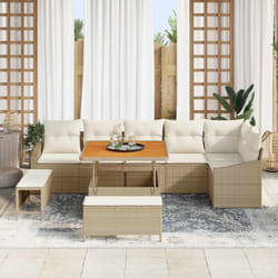 Vidaxl - Ensemble De Canapé De Jardin Avec Coussin 9 Pcs Beige, Crème