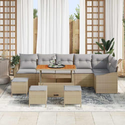 Ensemble De Canapé De Jardin 10 Pcs Beige Et Gris Clair Vidaxl