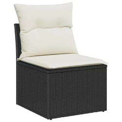 vidaXL Ensemble de canapé de jardin avec coussin 12 pcs Noir et Crème