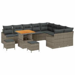 vidaXL Ensemble de canapé de jardin 12 pcs Gris 80 x 80 x 71 cm