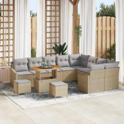 vidaXL Ensemble de canapé de jardin 12 pcs Beige et Gris clair