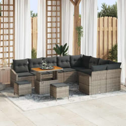 vidaXL Ensemble de canapé de jardin 12 pcs Gris 90 x 55 x 71 cm