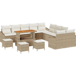 Vidaxl - Ensemble de 14 pièces de Canapés de Jardin avec Coussins Beige Rattan Acacia