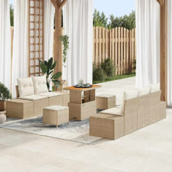 vidaXL Ensemble de canapé de jardin avec coussin 8 pcs Beige et crème
