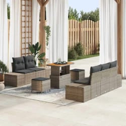 vidaXL Ensemble de canapé de jardin 8 pcs Gris clair et gris foncé