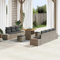 vidaXL Ensemble de canapé de jardin 10 pcs Gris clair et gris foncé