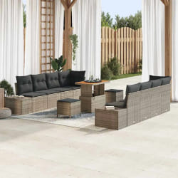 vidaXL Ensemble de canapé de jardin 11 pcs Gris clair et gris foncé