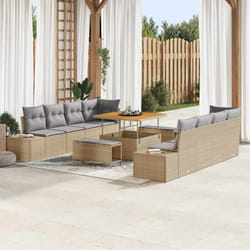 Vidaxl Ensemble De Canapé De Jardin 11 Pcs Beige Et Gris Clair
