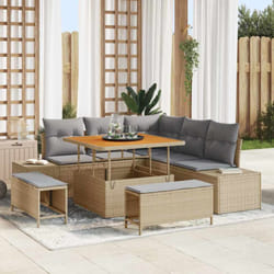 Vidaxl - Ensemble De Canapé De Jardin 8 Pcs Beige Poly Rotin