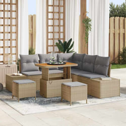 Vidaxl - Ensemble De Canapé De Jardin 8 Pcs Beige Poly Rotin