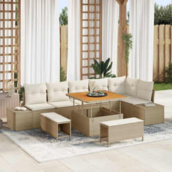 Vidaxl - Ensemble De Canapé De Jardin Avec Coussin 9 Pcs Beige, Crème