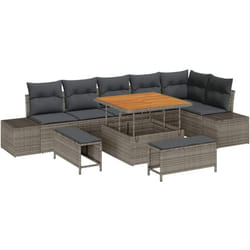 Vidaxl - Ensemble De Canapé De Jardin 9 Pcs Gris Clair, Gris Foncé