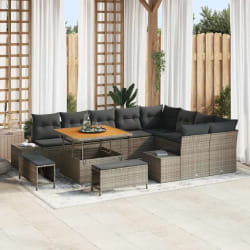 vidaXL Ensemble de canapé de jardin 12 pcs Gris clair et gris foncé