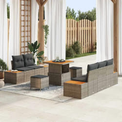 vidaXL Ensemble de canapé de jardin 8 pcs Gris clair et gris foncé