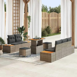 vidaXL Ensemble de canapé de jardin 8 pcs Gris clair et gris foncé