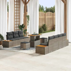 vidaXL Ensemble de canapé de jardin 10 pcs Gris clair et gris foncé