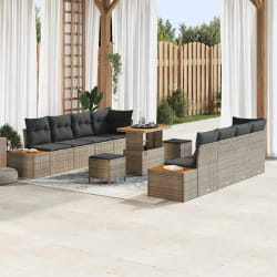 vidaXL Ensemble de canapé de jardin 11 pcs Gris clair et gris foncé