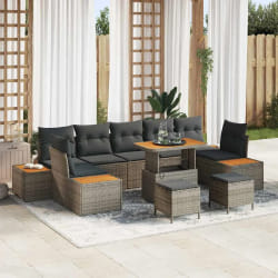 vidaXL Ensemble de canapé de jardin 10 pcs Gris clair et gris foncé