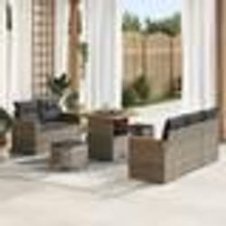 Canapé de jardin vidaXL 8 pièces avec coussins gris poly rotin