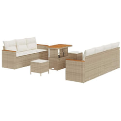 Vidaxl - Ensemble de canapé de jardin 10 pcs Beige Poly rotin