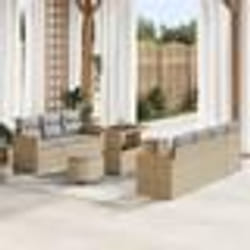 Ensemble de canapé de jardin vidaXL 10 pièces avec coussins Beige Rotin Acacia Ensemble de salle à manger de jardin vidaXL364962