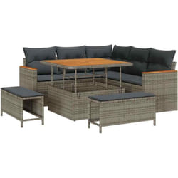 Vidaxl - Ensemble De Canapé De Jardin Avec Coussin 8 Pcs Gris Poly Rotin