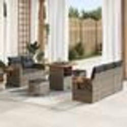 vidaXL Canapé de jardin 8 pièces gris en rotin synthétique
