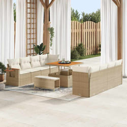 Vidaxl - Ensemble De Canapé De Jardin 11 Pcs Beige Poly Rotin