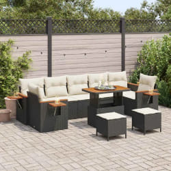vidaXL Ensemble de canapé de jardin 10 pcs Noir 90 x 55 x 71 cm