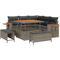 Vidaxl - Ensemble De Canapé De Jardin Avec Coussin 8 Pcs Gris Poly Rotin