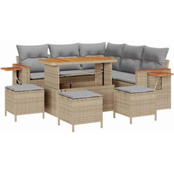 Vidaxl - Ensemble De Canapé De Jardin 9 Pcs Beige Poly Rotin