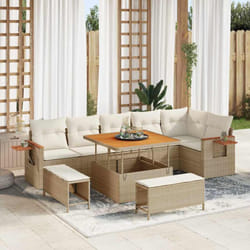 Vidaxl - Ensemble De Canapé De Jardin 9 Pcs Beige Poly Rotin