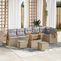 Vidaxl - Ensemble De Canapé De Jardin 9 Pcs Beige Poly Rotin