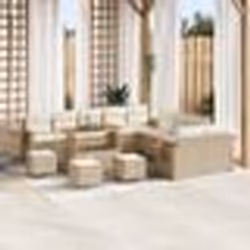 Ensemble 14 pièces de canapé de jardin avec coussins Beige Poly Rotin