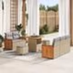 Canapé de jardin 8 pièces avec coussins Beige Poly Rattan Acacia