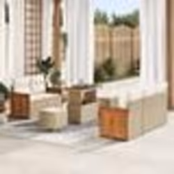 Ensemble de canapé de jardin 8 pièces avec coussins beige poly rotin acacia Ensemble de repas de jardin 3 pièces 3365201